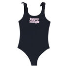 Girls Black Logo Swimsuit, 1, hi-res