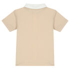 Younger Boys White & Beige Logo Polo Shirt, 1, hi-res
