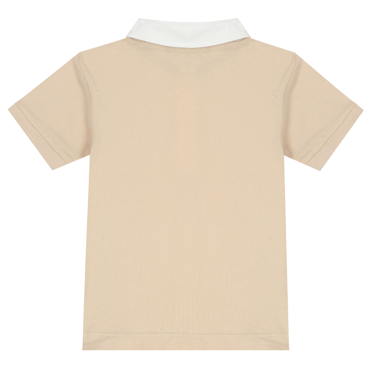 Younger Boys White & Beige Logo Polo Shirt, 1, hi-res image number null