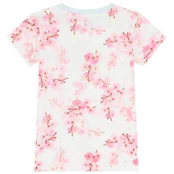 Girls White & Pink Logo T-Shirt