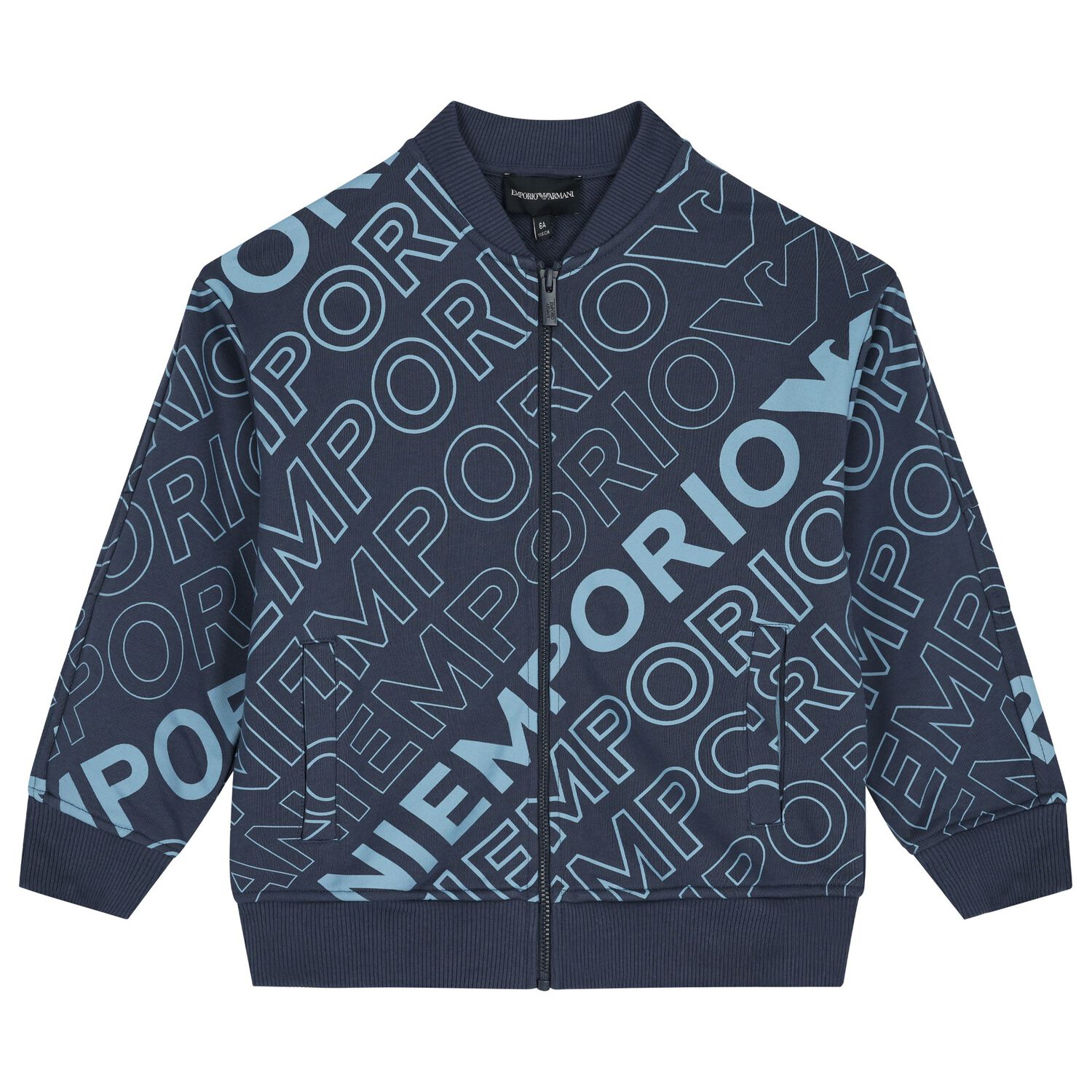 Boys Blue Logo Zip Up Top, 1, hi-res image number null