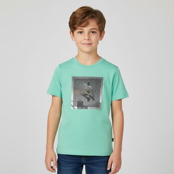 Boys Green Lenticular Print T-Shirt, 2 Boys Green Lenticular Print T-Shirt