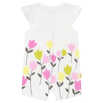 Baby Girls White Floral Romper