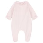 Baby Girls Pink Embroidered Collar Babygrow, 2, hi-res