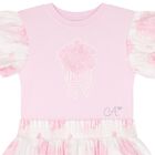 Girls Pink & White Floral Print Dress, 1, hi-res