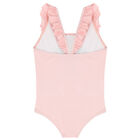 Younger Girls Pink Teddy Bear Logo Swimsuit, 2, hi-res