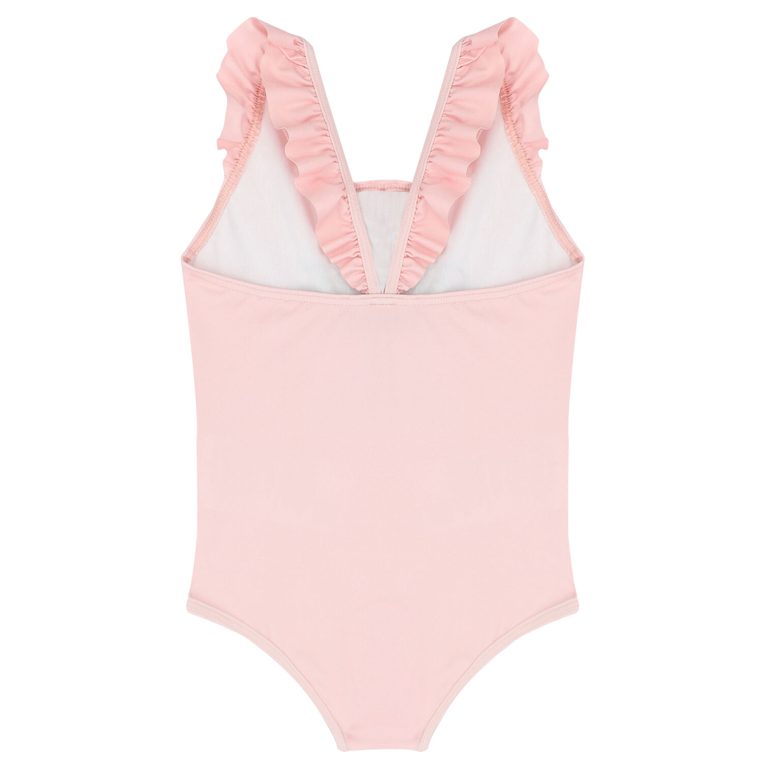 Younger Girls Pink Teddy Bear Logo Swimsuit, 2, hi-res