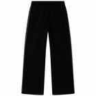 Girls Black Logo Trousers, 1, hi-res
