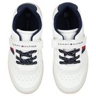 Boys White Logo Trainers, 1, hi-res