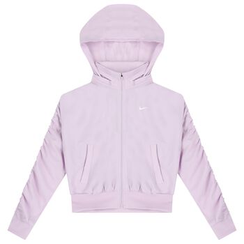 Girls Purple Logo Zip Up Top