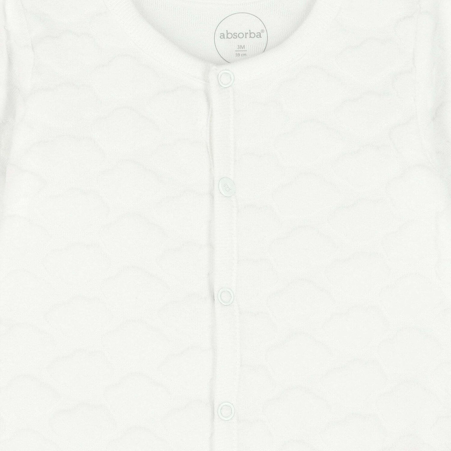 White Velour Babygrow, 3, hi-res