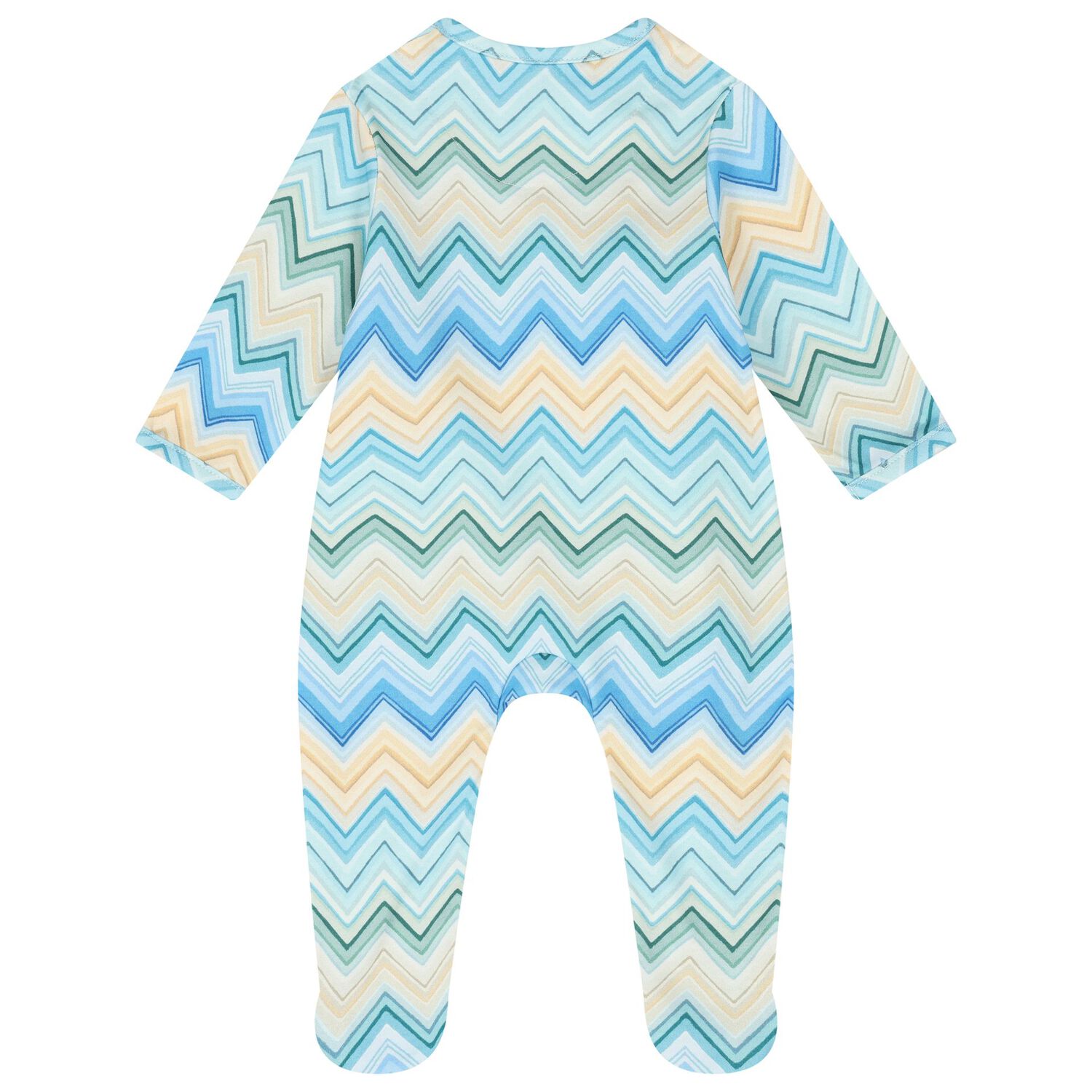 Blue & Yellow Zig Zag Babygrow, 1, hi-res