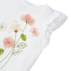 Girls White Tulle Flower T-Shirt, 1, hi-res