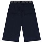 Boys Navy Logo Shorts, 1, hi-res