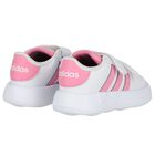Girls White & Pink Grand Court Trainers, 1, hi-res