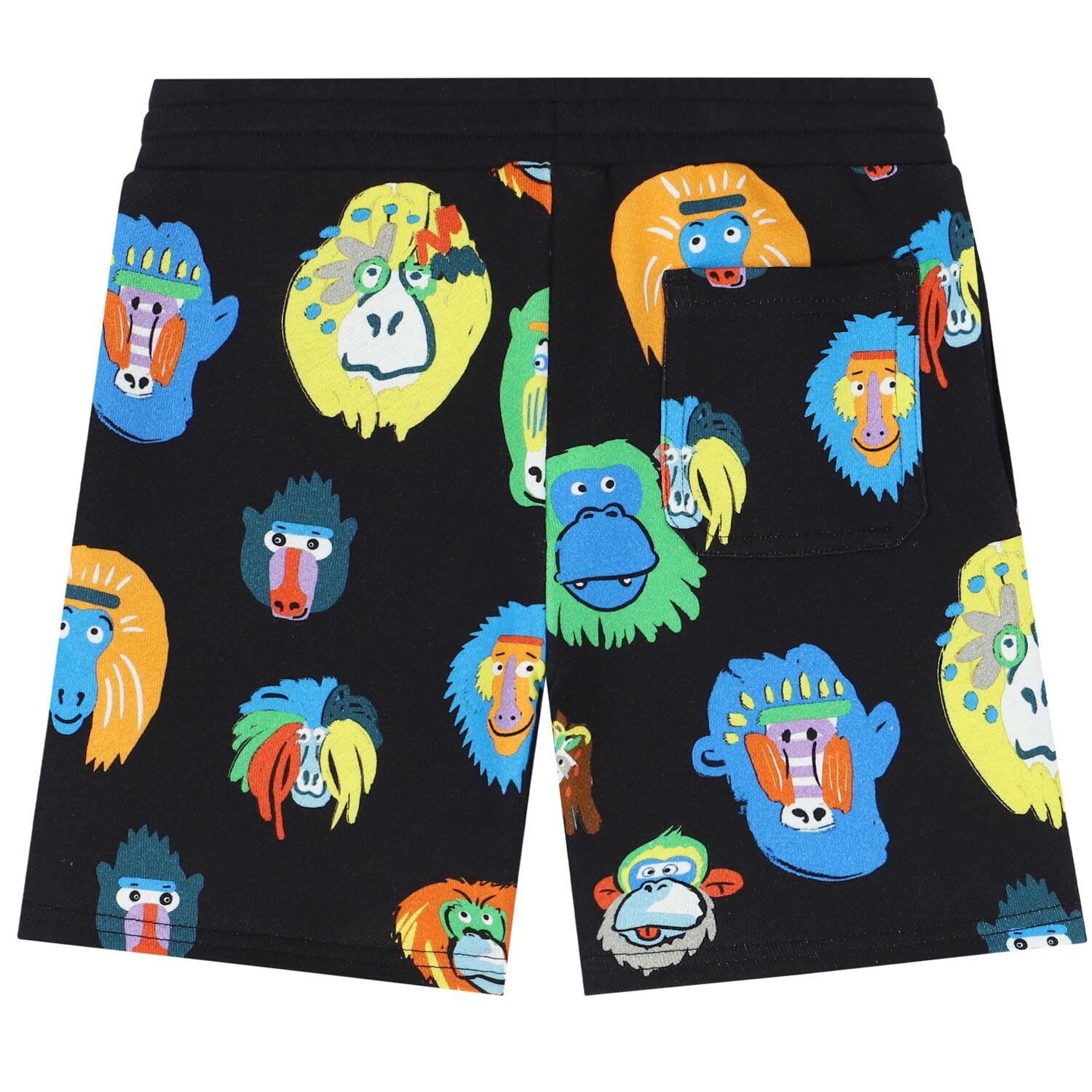 Boys Black Monkey Shorts, 1, hi-res