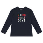 Boys Navy Blue & Red Festive Pyjamas, 1, hi-res