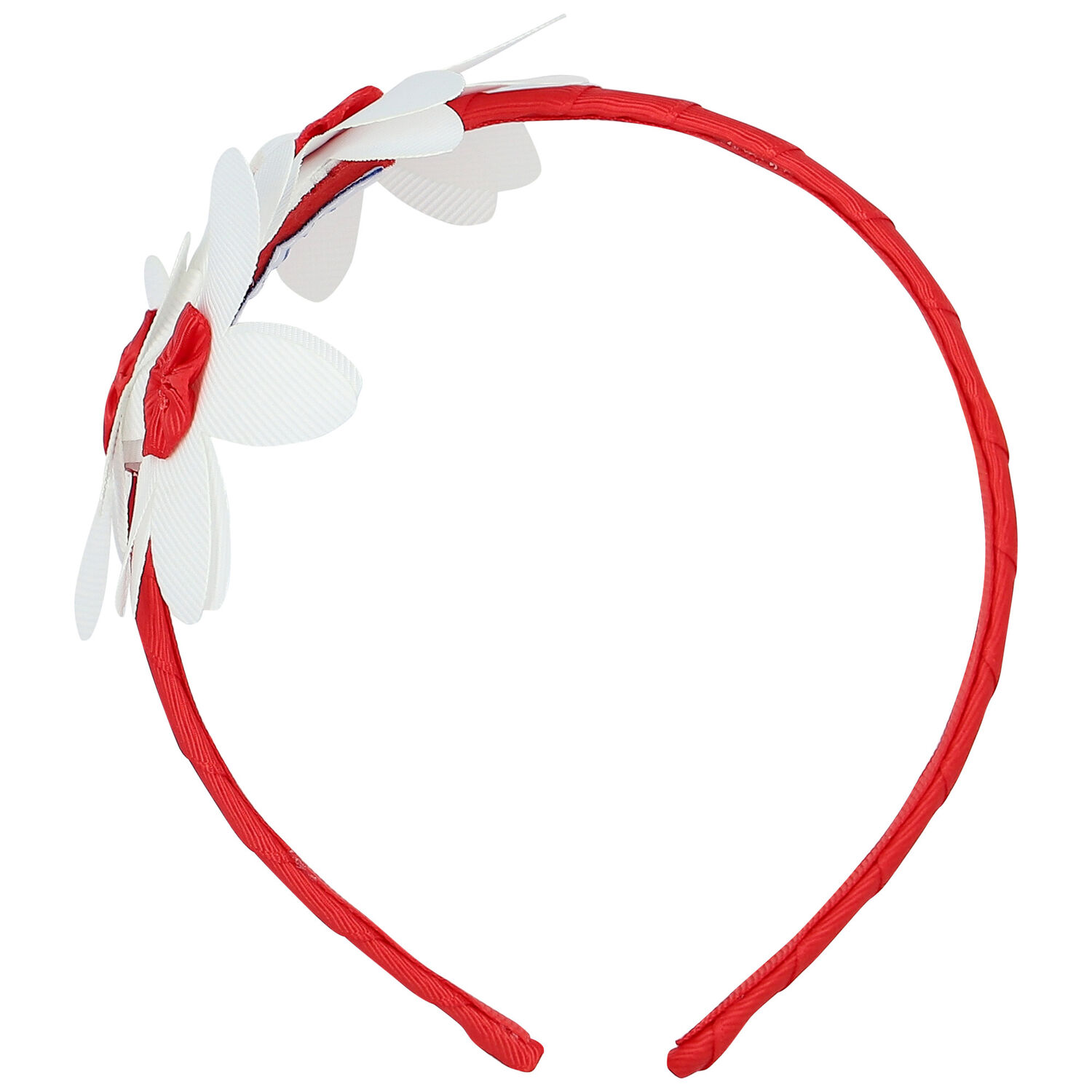 Girls Red Floral Headband, 3, hi-res