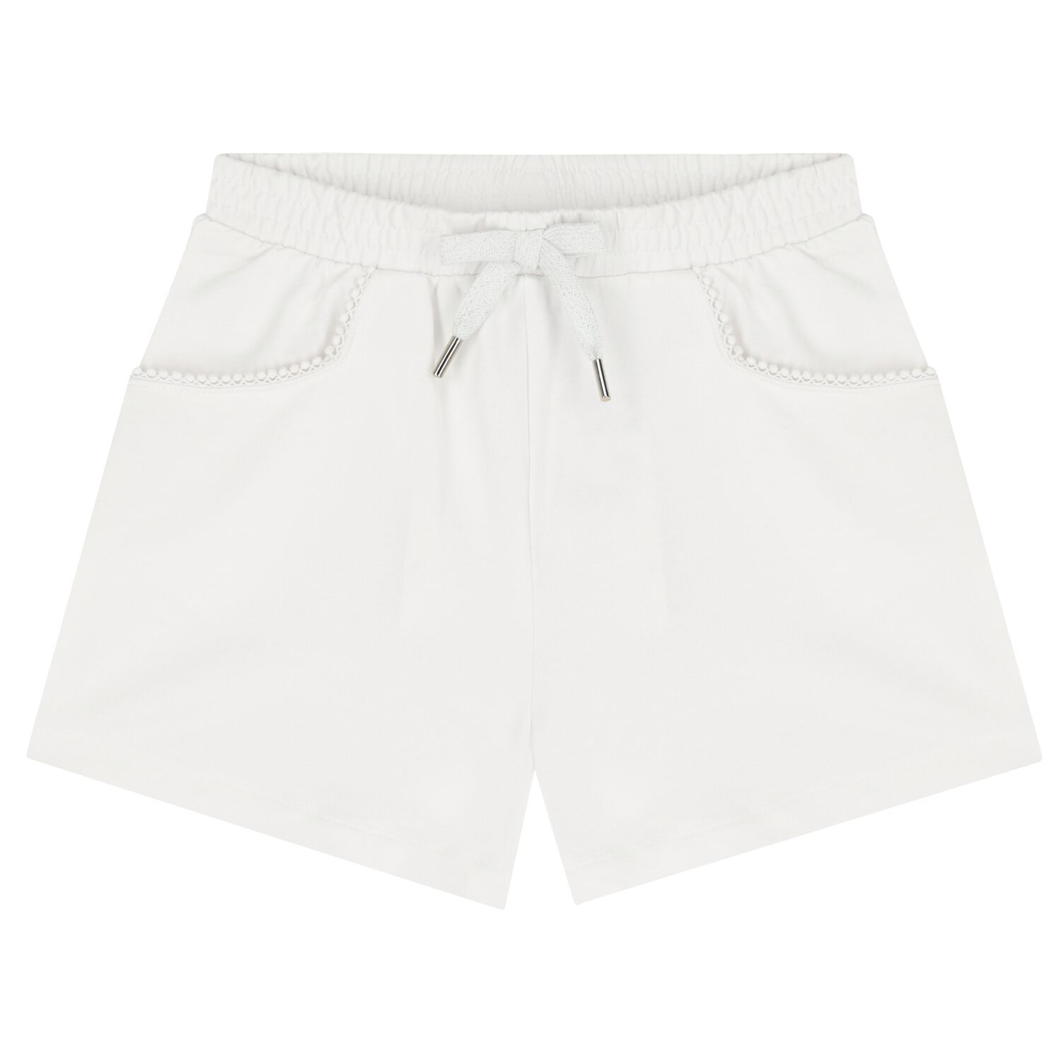 Girls White Shorts, 6, hi-res