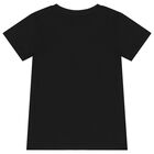 Girls Black Teddy Bear Logo T-Shirt, 2, hi-res