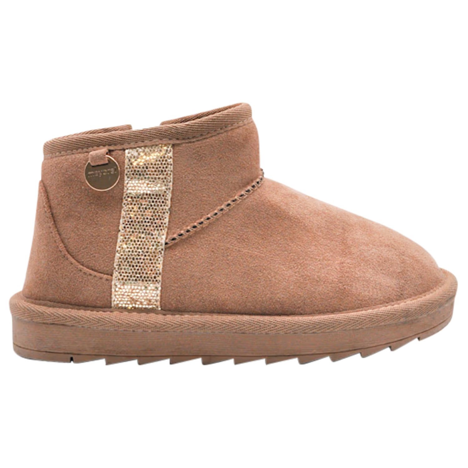 Girls Beige Faux Suede Boots, 1, hi-res