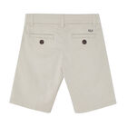 Boys Beige Twill Shorts, 3, hi-res