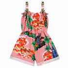 Girls Pink Printed Playsuit, 1, hi-res