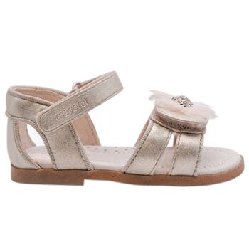 Girls Gold Flower Sandals