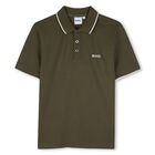 Boys Mini Me Green Logo Polo Shirt, 2, hi-res