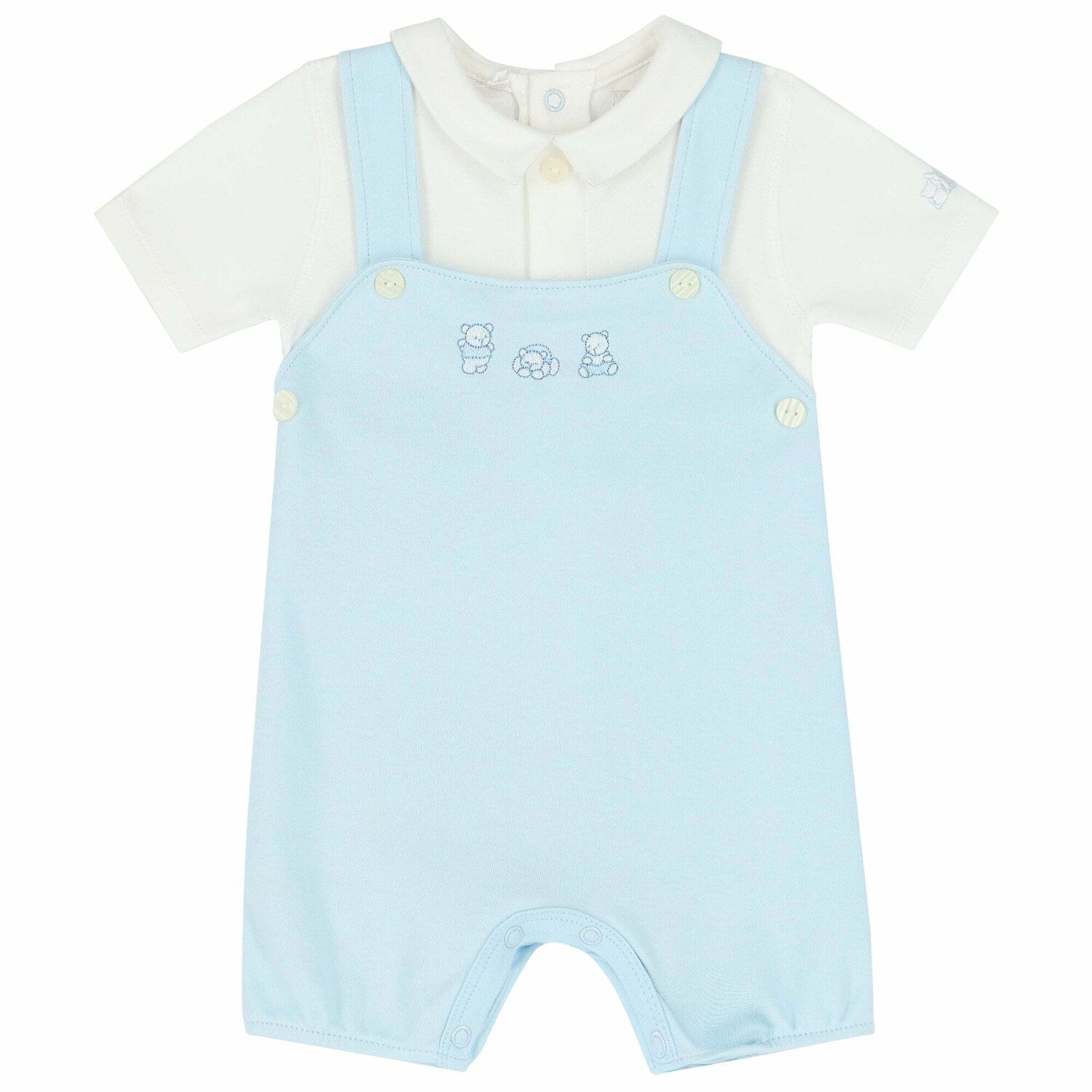 Baby Boys Blue Romper, 1, hi-res