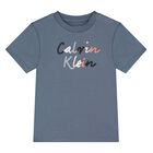 Younger Boys Blue Logo Cotton Shorts Set, 1, hi-res