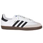 White & Black Logo Samba Trainers, 1, hi-res