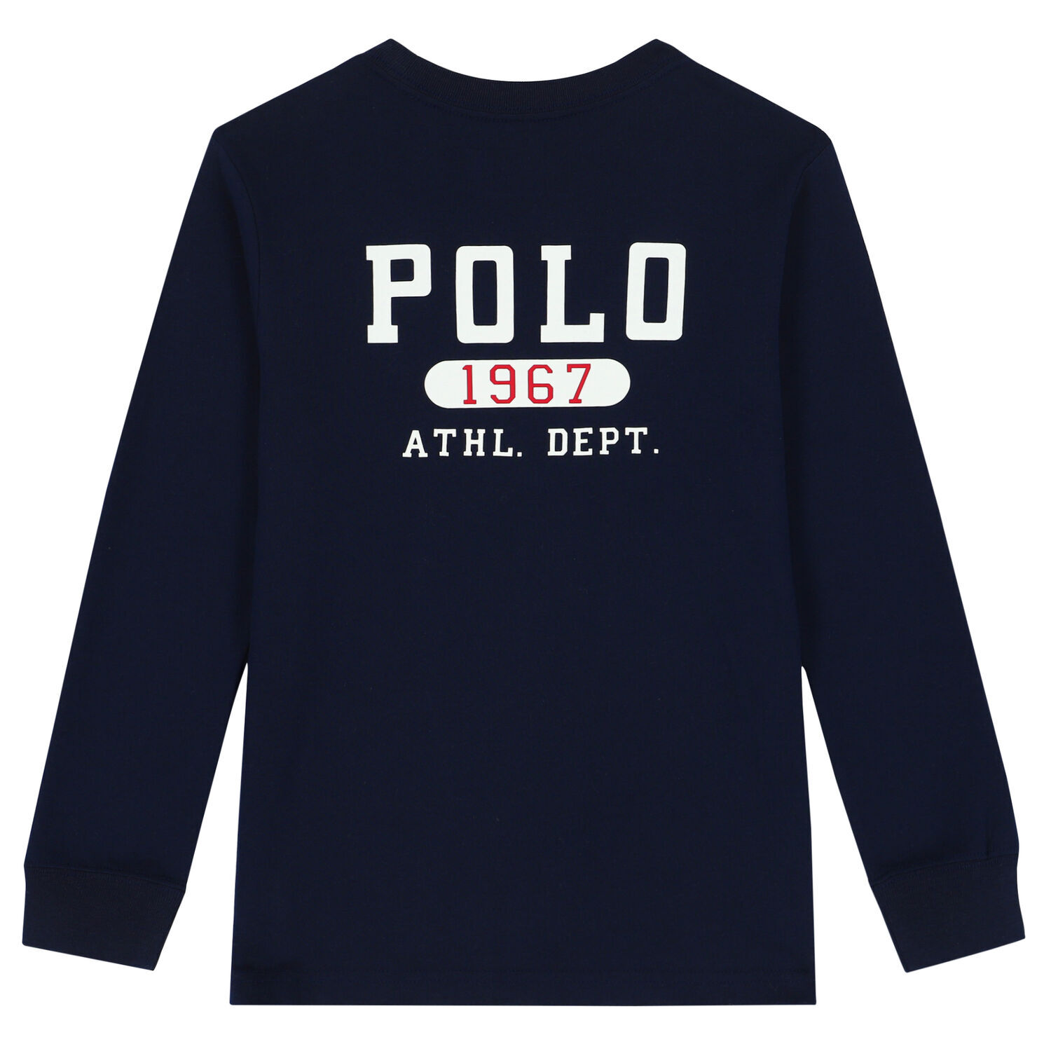Boys Navy Logo Long Sleeve Top, 1, hi-res