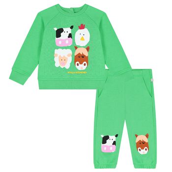 Younger Boys Green Animals Tracksuit
