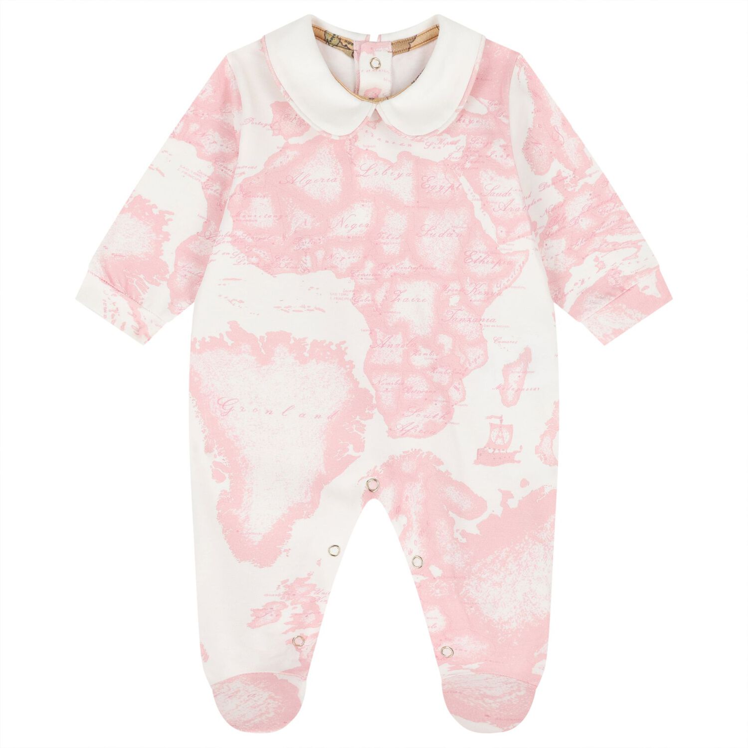 Baby Girls Ivory & Pink Geo Map Babygrow Gift Set, 3, hi-res