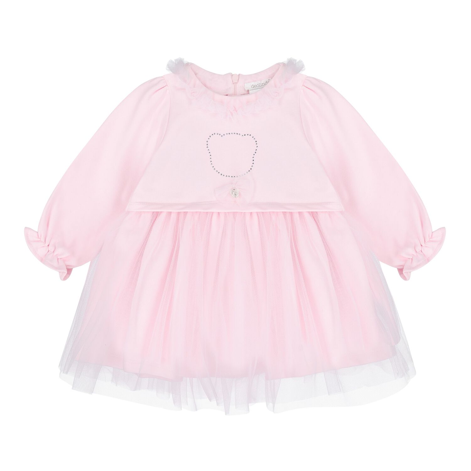 Baby Girls Pink Tulle Dress, 1, hi-res