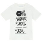 Boys White Logo Cotton T-Shirt, 1, hi-res