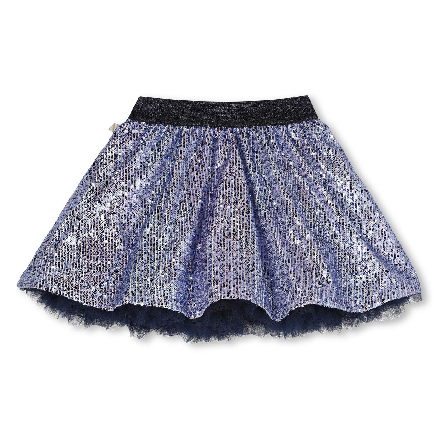 Girls Blue Sequinned Skirt, 1, hi-res