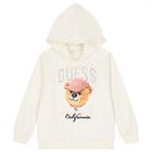 Girls Ivory Teddy Bear Logo Hooded Top, 1, hi-res