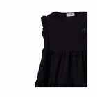 Girls Navy Blue Frill Dress, 1, hi-res