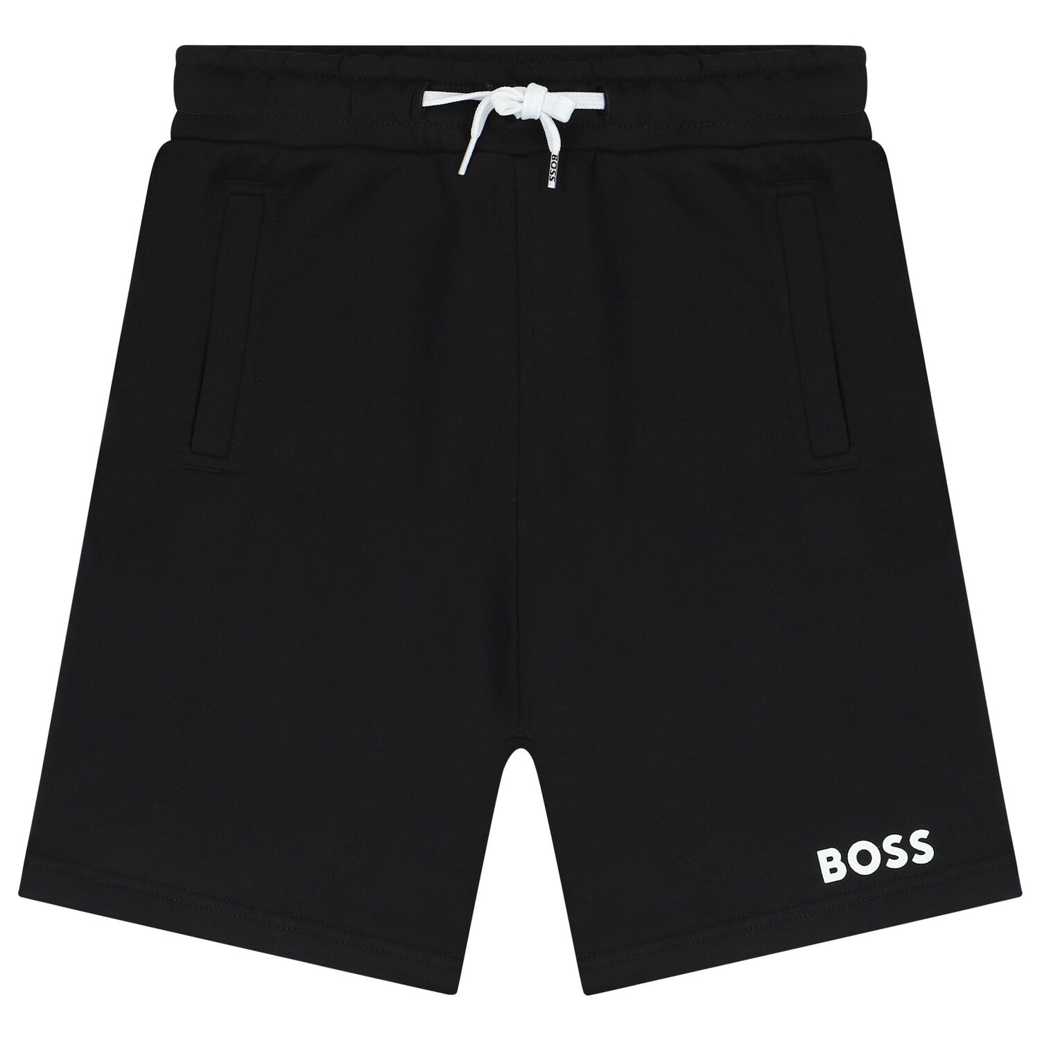 Boys Black Logo Shorts, 2, hi-res