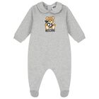 Grey Teddy Bear Logo Babygrow Gift Set, 5, hi-res