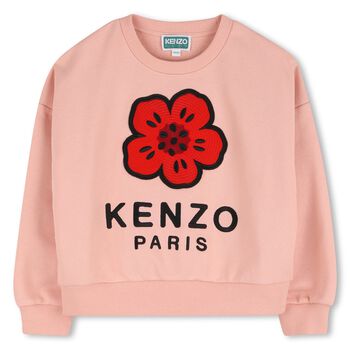 Girls Pink Boke Flower Sweatshirt