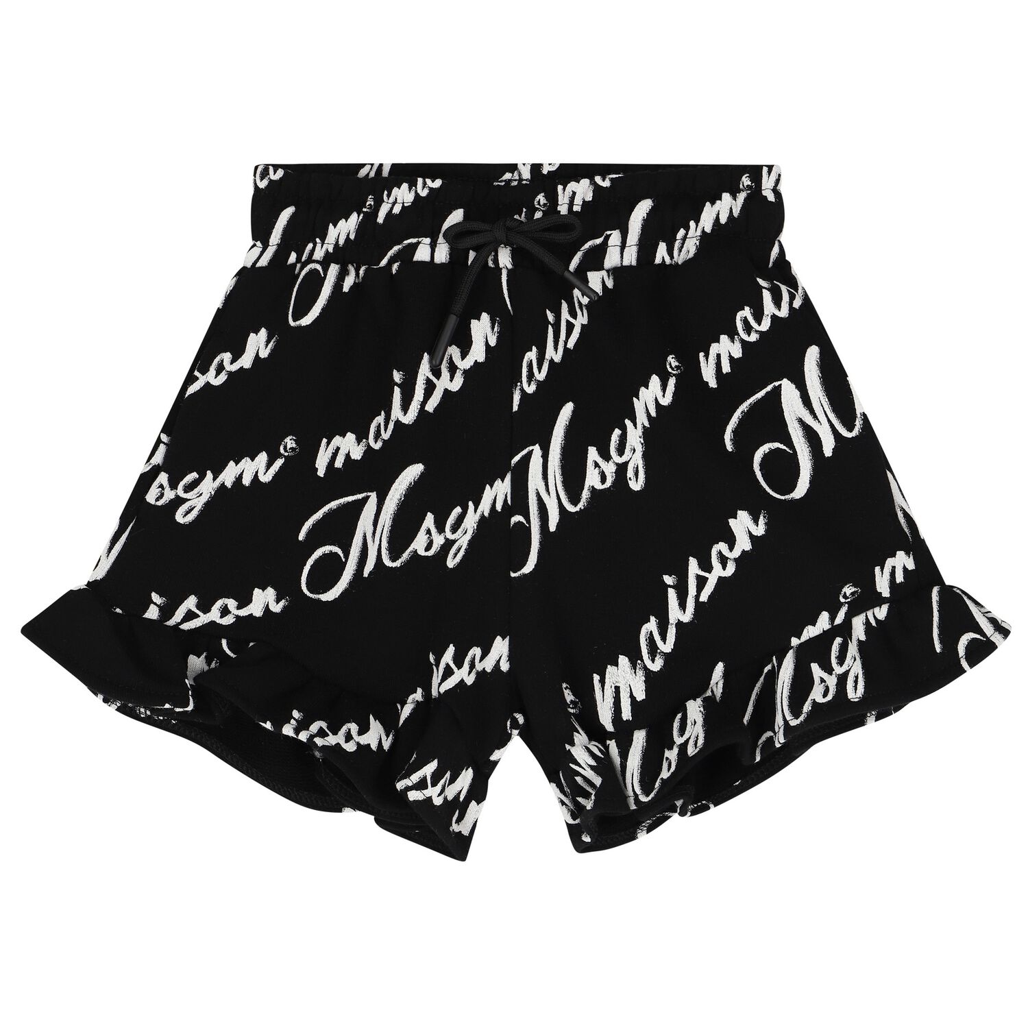 Girls Black Logo Shorts, 2, hi-res