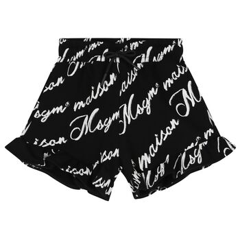 Girls Black Logo Shorts