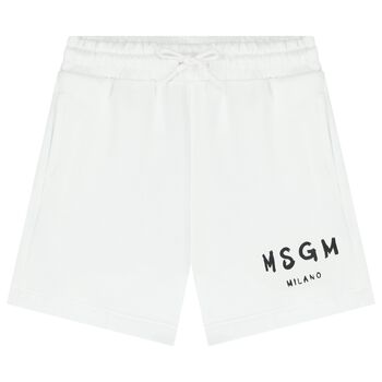 Boys White Logo Shorts
