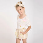 Girls Ivory & Gold Shorts, 1, hi-res
