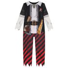 Boys Black, White & Red Pirate Costume, 1, hi-res