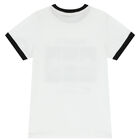 Boys White & Black Logo T-Shirt, 1, hi-res