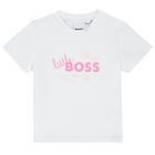 Baby Girls White Logo T-Shirt, 1, hi-res